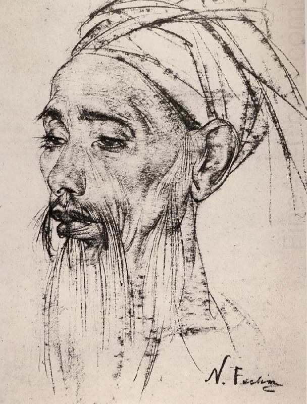 Nikolay Fechin Old man head portrait china oil painting image
